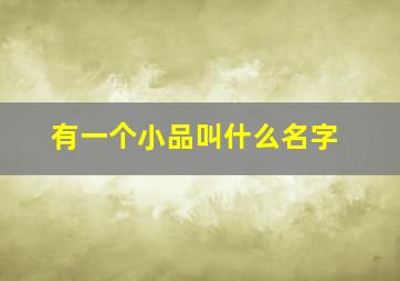 有一个小品叫什么名字