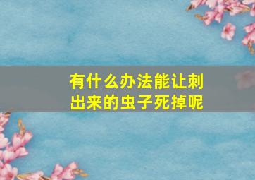 有什么办法能让刺出来的虫子死掉呢