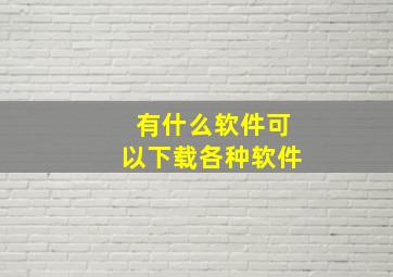 有什么软件可以下载各种软件