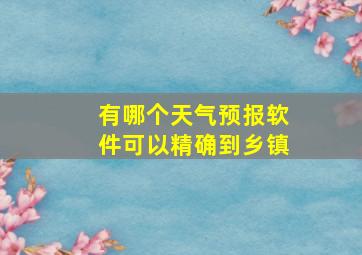 有哪个天气预报软件可以精确到乡镇