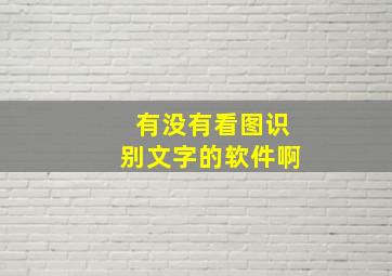 有没有看图识别文字的软件啊