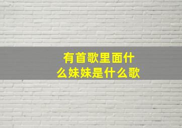 有首歌里面什么妹妹是什么歌