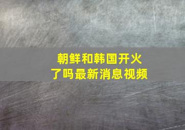 朝鲜和韩国开火了吗最新消息视频