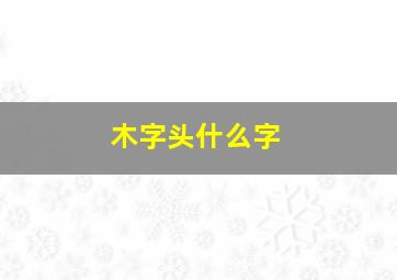 木字头什么字