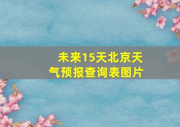 未来15天北京天气预报查询表图片