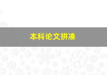 本科论文拼凑