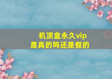 机顶盒永久vip是真的吗还是假的