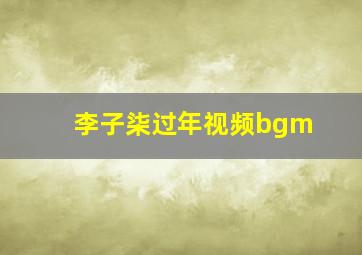 李子柒过年视频bgm