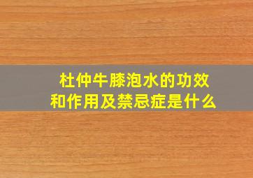 杜仲牛膝泡水的功效和作用及禁忌症是什么