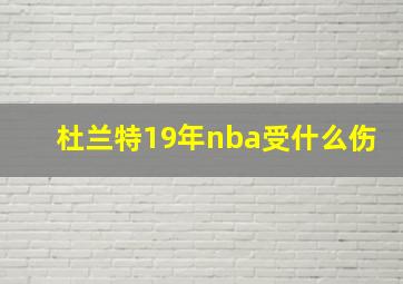 杜兰特19年nba受什么伤