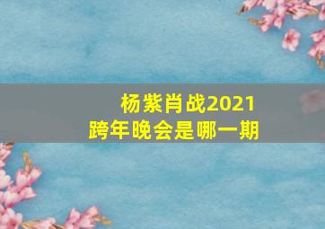 杨紫肖战2021跨年晚会是哪一期