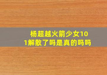 杨超越火箭少女101解散了吗是真的吗吗