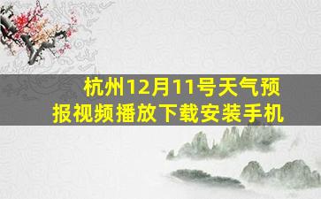 杭州12月11号天气预报视频播放下载安装手机