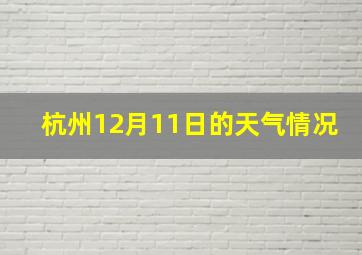 杭州12月11日的天气情况