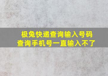 极兔快递查询输入号码查询手机号一直输入不了