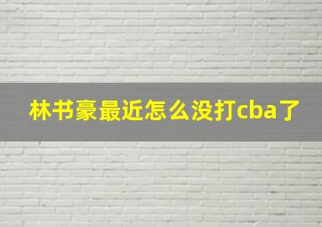 林书豪最近怎么没打cba了