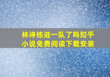 林诗栋进一队了吗知乎小说免费阅读下载安装