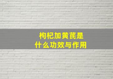 枸杞加黄芪是什么功效与作用