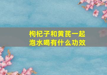 枸杞子和黄芪一起泡水喝有什么功效