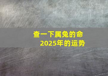 查一下属兔的命2025年的运势