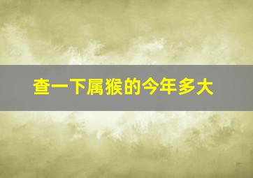 查一下属猴的今年多大