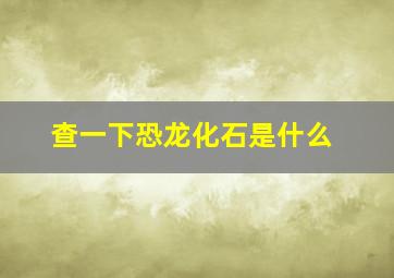 查一下恐龙化石是什么