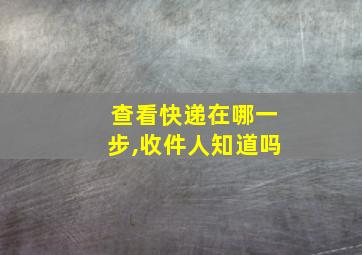 查看快递在哪一步,收件人知道吗