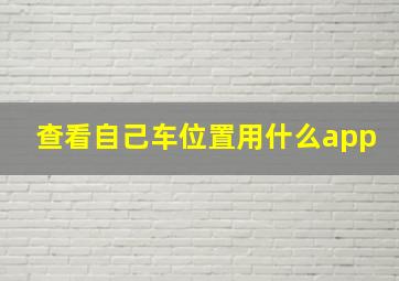 查看自己车位置用什么app