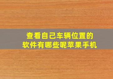 查看自己车辆位置的软件有哪些呢苹果手机