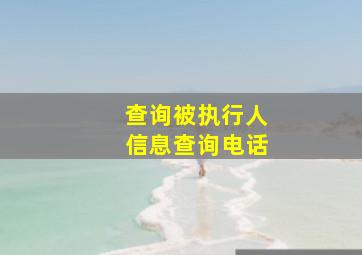 查询被执行人信息查询电话