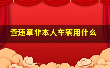 查违章非本人车辆用什么