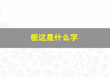 栀这是什么字