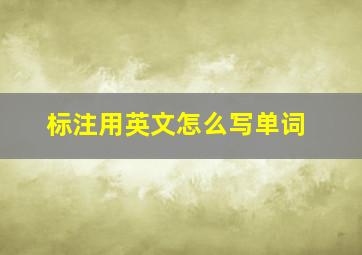 标注用英文怎么写单词