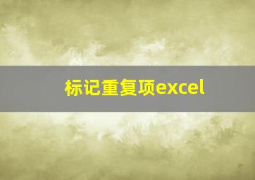 标记重复项excel