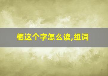 栖这个字怎么读,组词