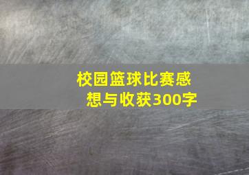 校园篮球比赛感想与收获300字