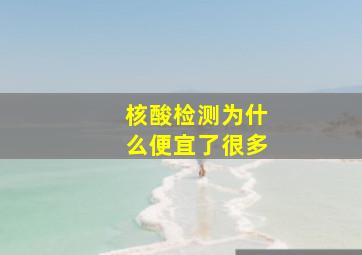 核酸检测为什么便宜了很多