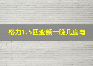 格力1.5匹变频一晚几度电