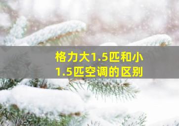 格力大1.5匹和小1.5匹空调的区别