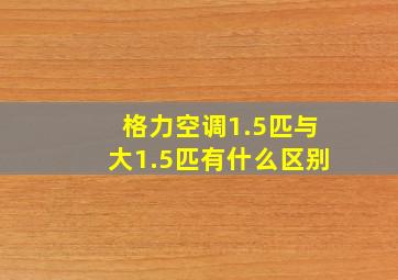 格力空调1.5匹与大1.5匹有什么区别