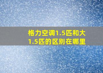 格力空调1.5匹和大1.5匹的区别在哪里