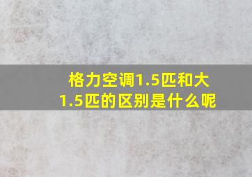 格力空调1.5匹和大1.5匹的区别是什么呢