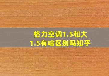 格力空调1.5和大1.5有啥区别吗知乎