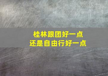 桂林跟团好一点还是自由行好一点