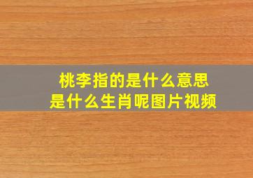 桃李指的是什么意思是什么生肖呢图片视频