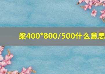 梁400*800/500什么意思