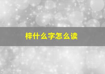 梓什么字怎么读