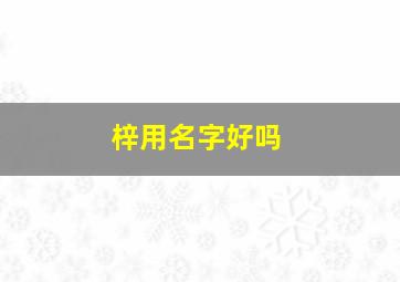 梓用名字好吗