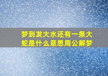 梦到发大水还有一条大蛇是什么意思周公解梦