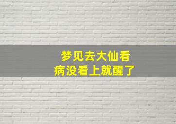 梦见去大仙看病没看上就醒了